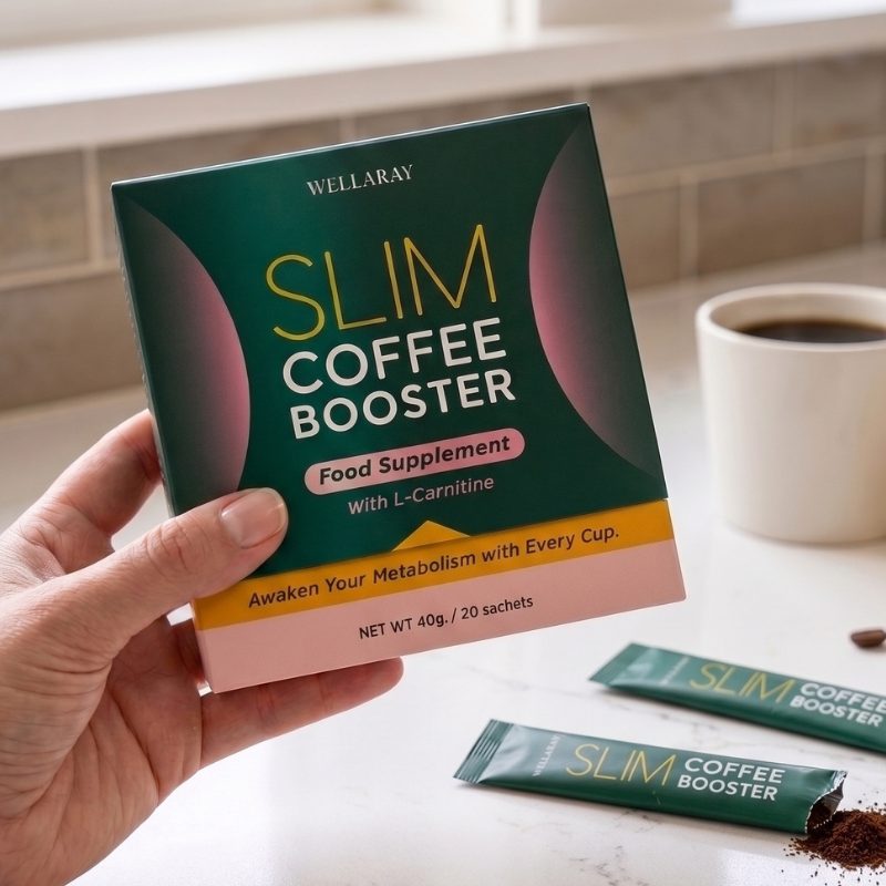 Slim Coffee Booster Packung mit 20 Beuteln und Inhaltsstoffen